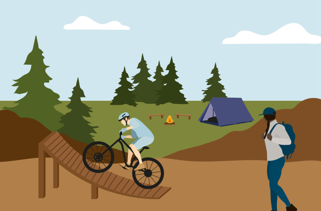 Exalt illustration vélo et camping