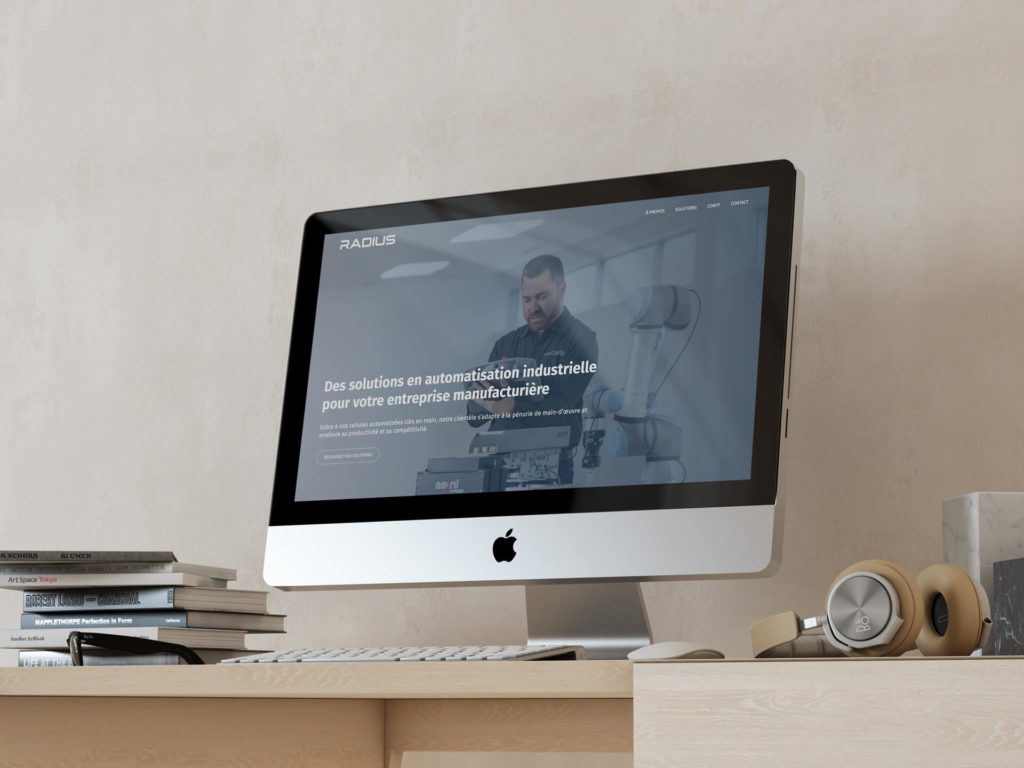 Visuel site web Radius sur ordinateur