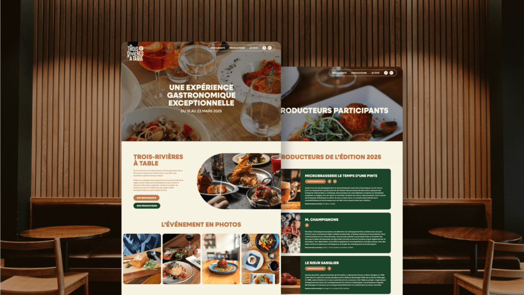 Trois-Rivières à table - Conception Web